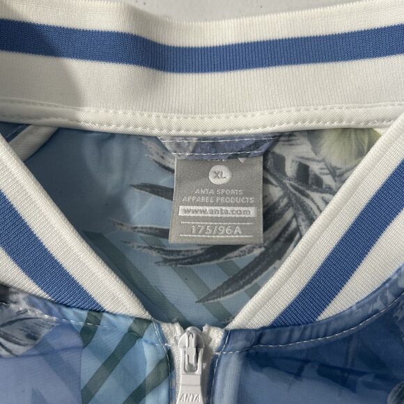 Anta Track Jacket Womens XL Blue Tropical Activewear Casual - Picture 5 of 8